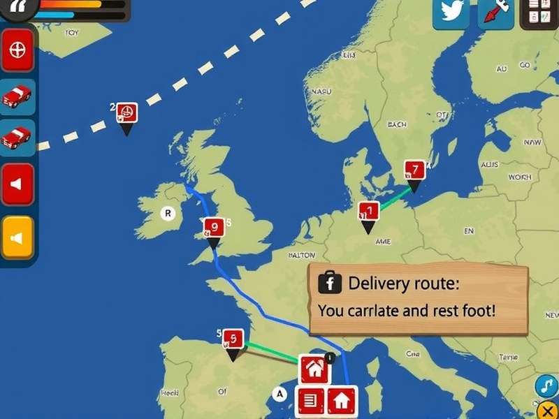 Delivery Route Planning Interface Haste Delivery gameplay screenshot showing delivery route planning