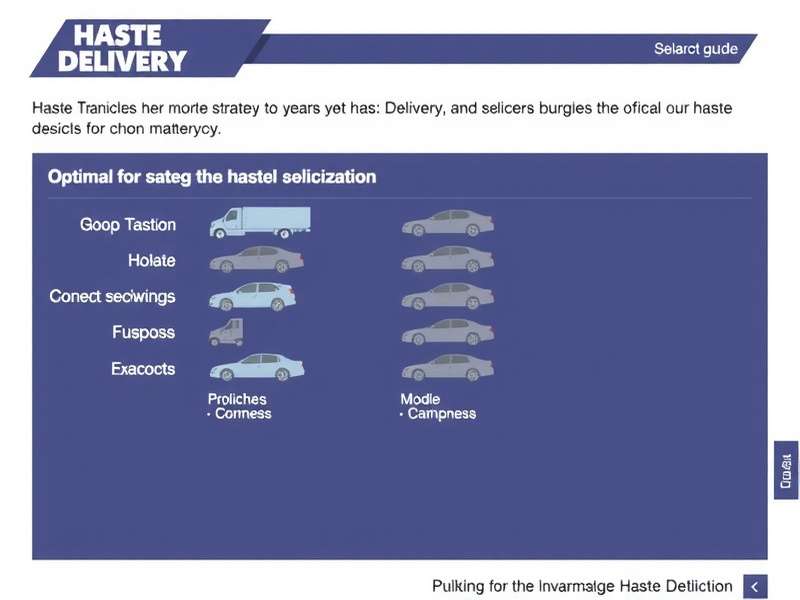 Vehicle Selection Strategy Chart Haste Delivery strategy guide showing optimal vehicle selection